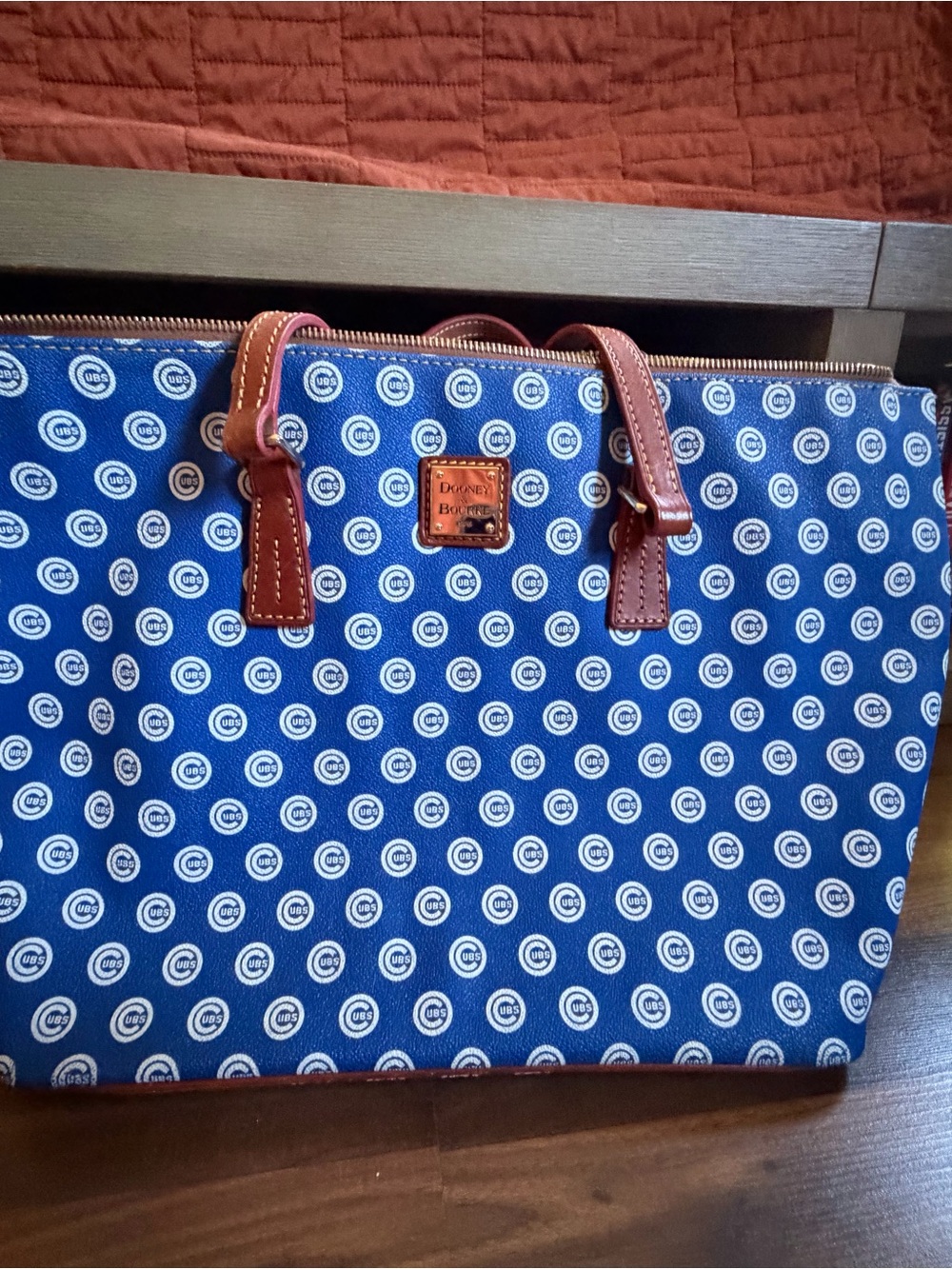 Dooney & Bourke Blue Chicago Cubs logo Tote